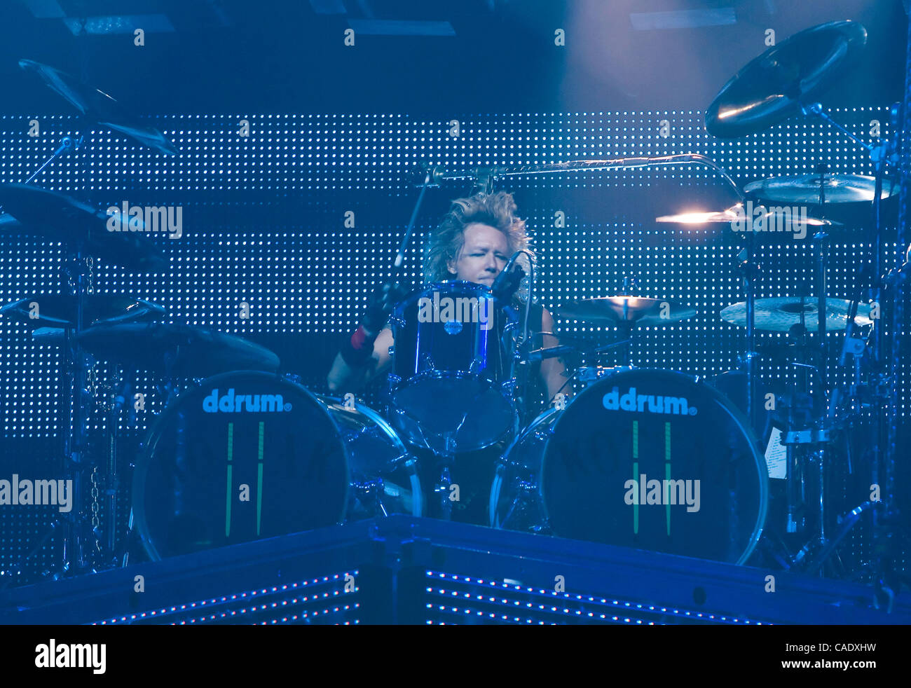 Aug 17, 2010 - Broomfield, Colorado, U.S. - Drummer JAMES KOTTAK of the Scorpions performs live at the 1st Bank Center in Broomfield, Colorado. (Credit Image: © Hector Acevedo/ZUMApress.com) Stock Photo