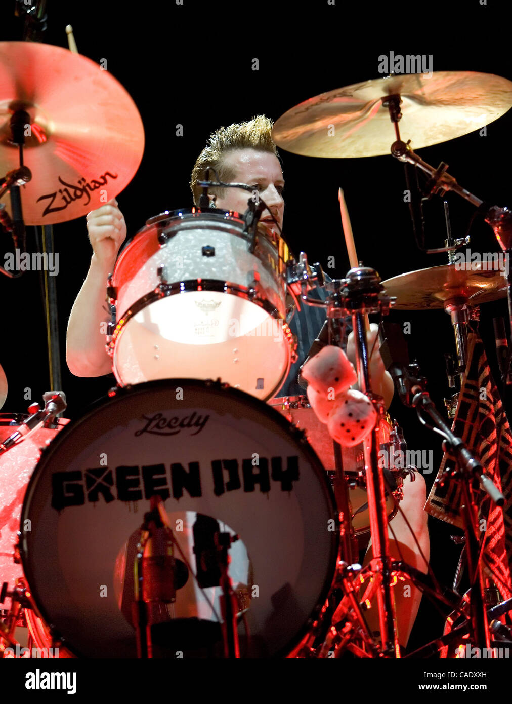 Aug 28, 2010 - Englewood, Colorado, USA - Drummer TRE COOL of GREEN DAY performs live at the Comfort Dental Amphitheatre (Credit Image: © Hector Acevedo/ZUMApress.com) Stock Photo