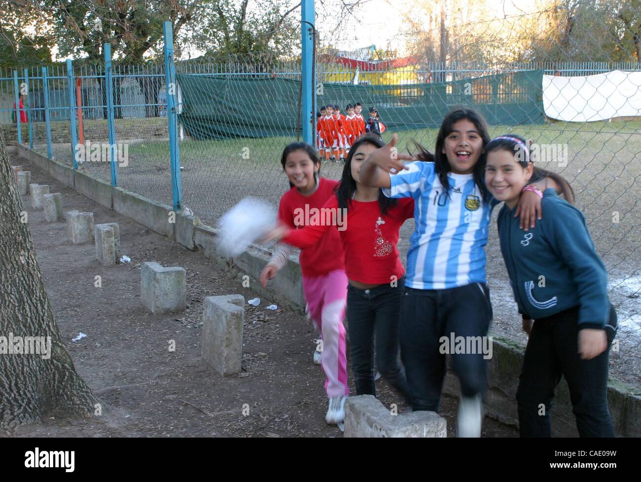 Jun 09, 2010 - Rosario, Santa Fe, Argentina - The locals show their support  during a match at the Grandoli Football Club. As World Cup fever grows, the  people of Rosario are