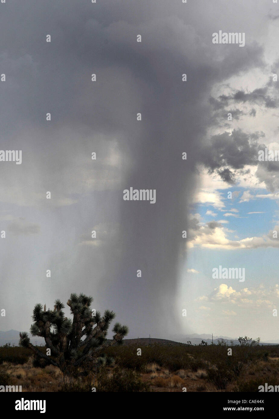 Aug 1718 Searchlight, Nevada, USA. Monsoon clouds cross over the town