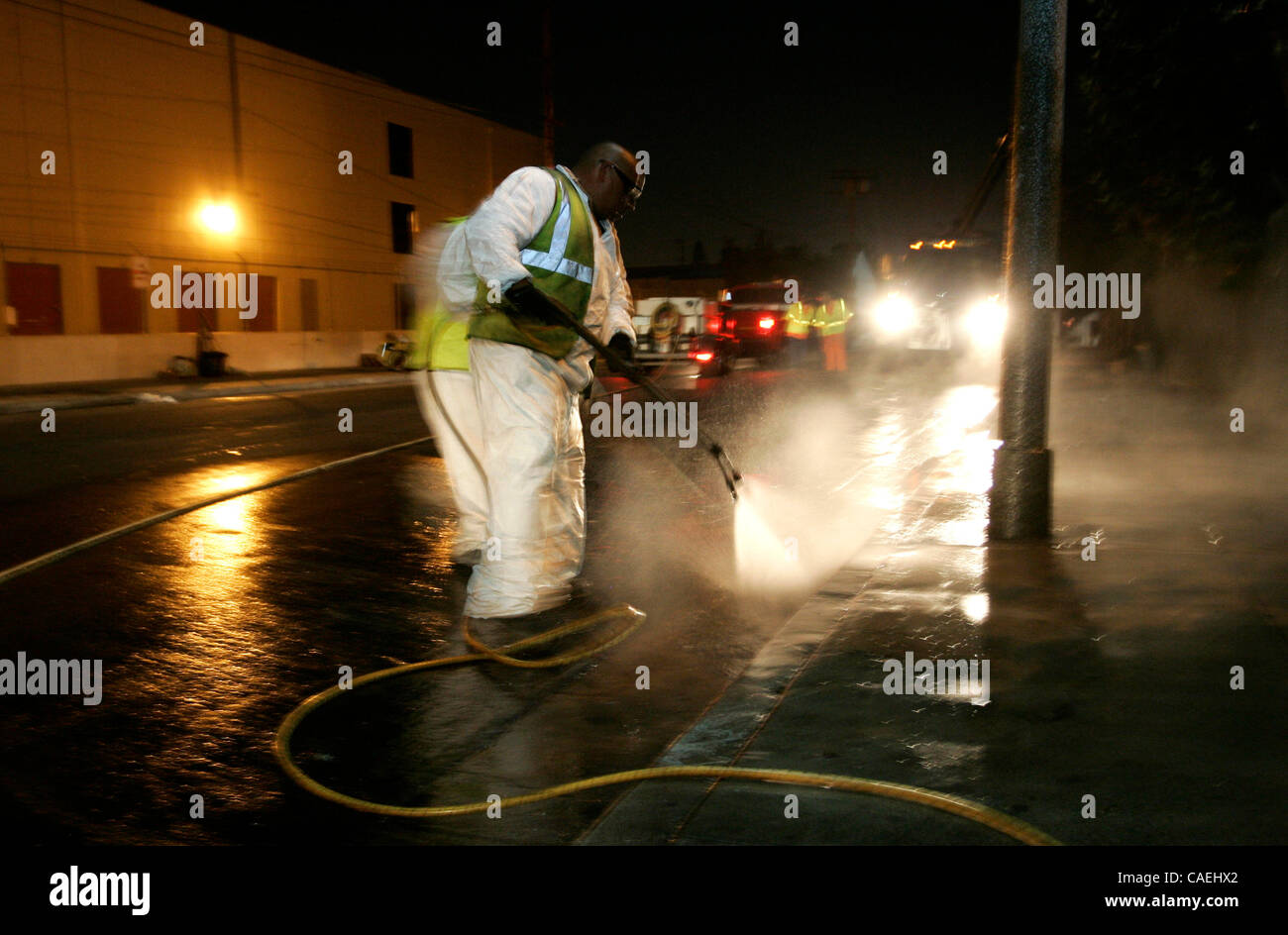 Aug. 24, 2010 Venice Beach, California, U.S Crew workers from a