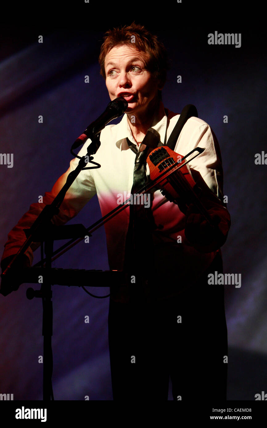 Laurie Anderson performing stage Engineering vs. The Illusion of Efficiency