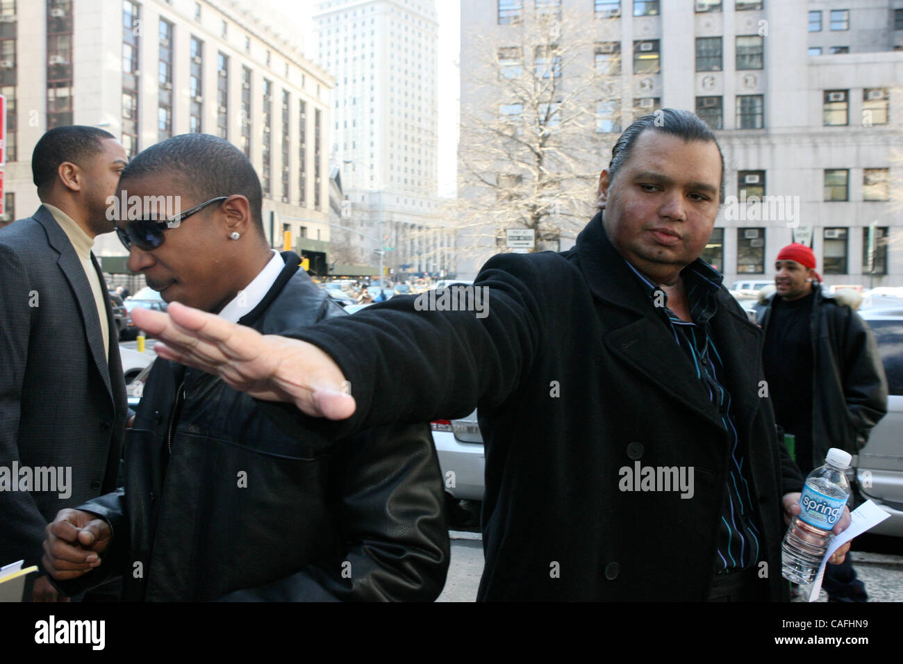 Co-defendant with rapper Ja Rule, Mohamed Gamal leaving court. Rapper Ja-Rule (Jeffrey Atkins) leaving Manhattan Criminal court after attending a hearing for gun possession charge Feb. 27 2008. Photo Credit: Mariela Lombard/ ZUMA Press. Stock Photo