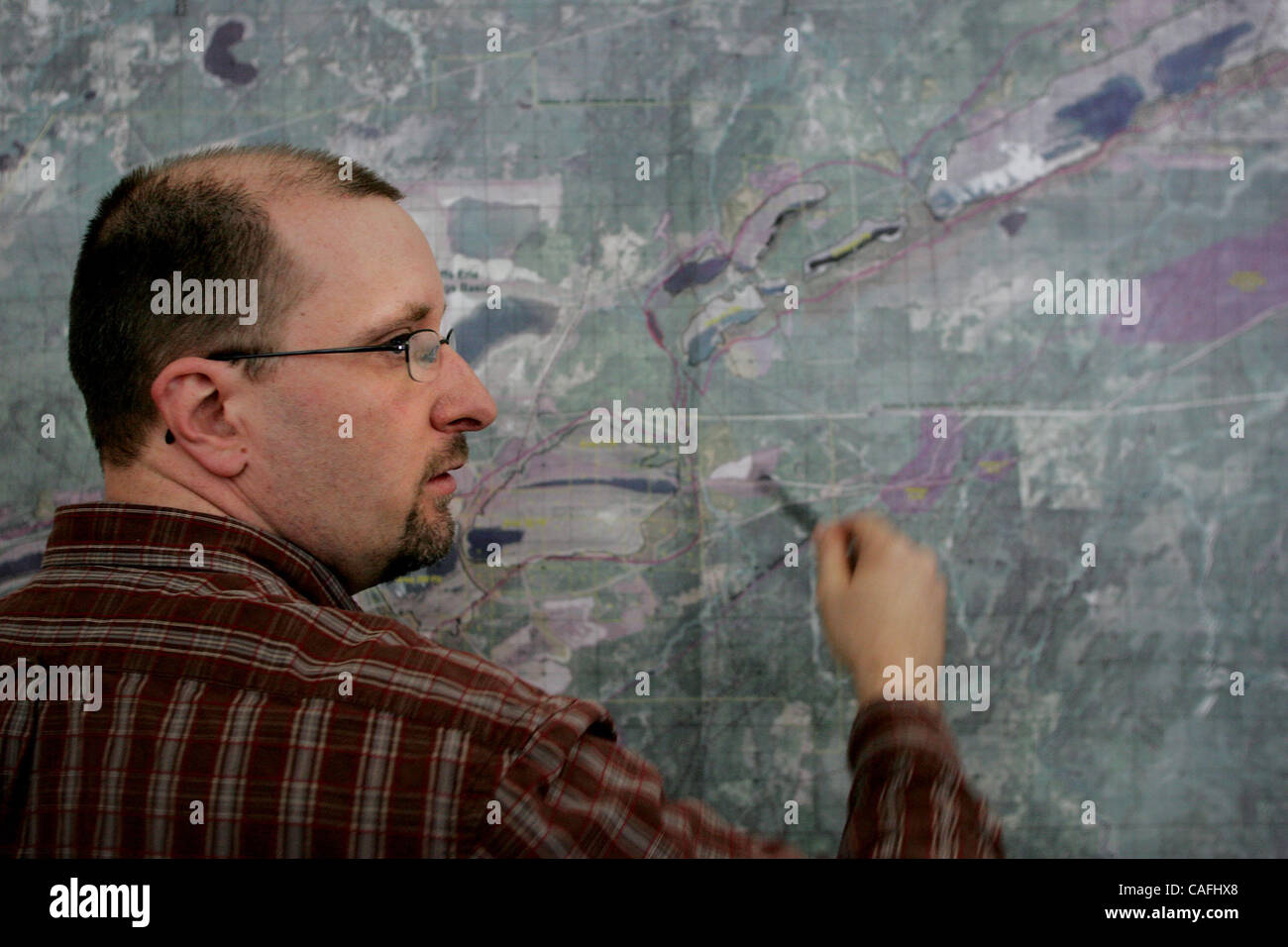 Hoyt Lakes, MNFeb. 13, 2008] PolyMet Mining's Kevin Pylka, who is the