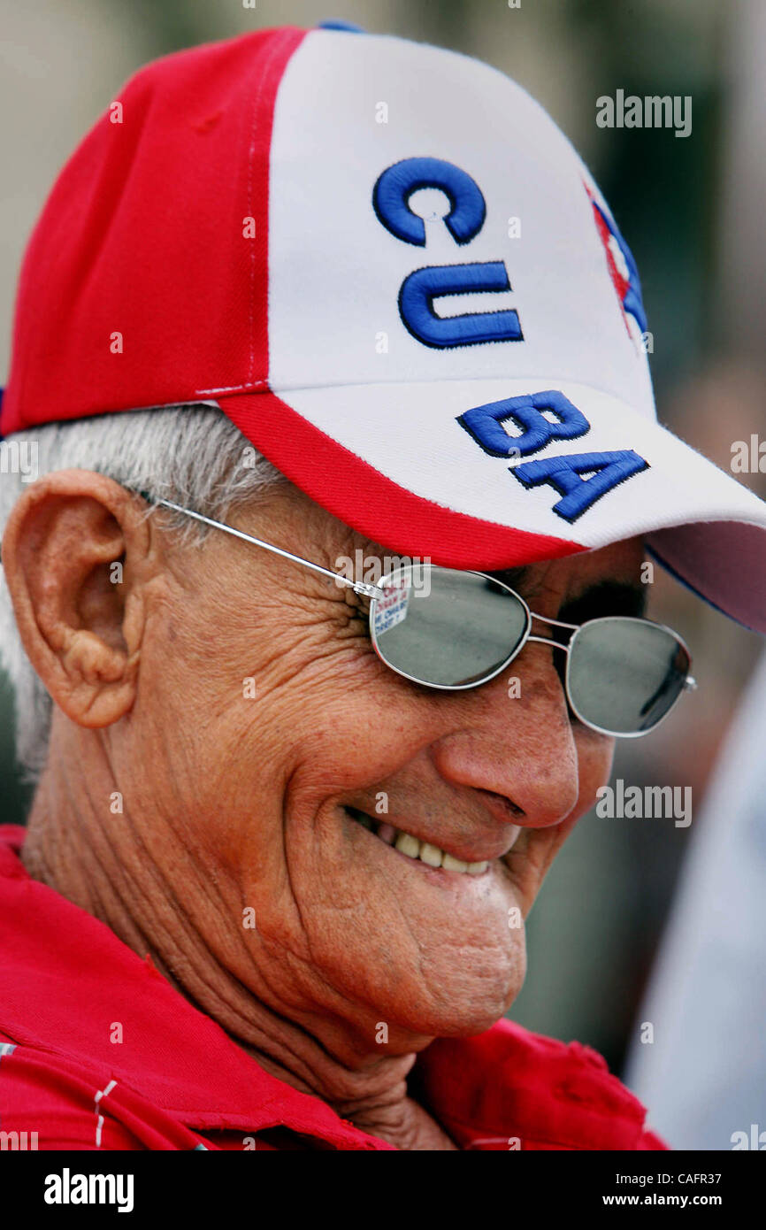 Feb 19, 2008 Miami, Florida, USA JESUS PENA gathers with other