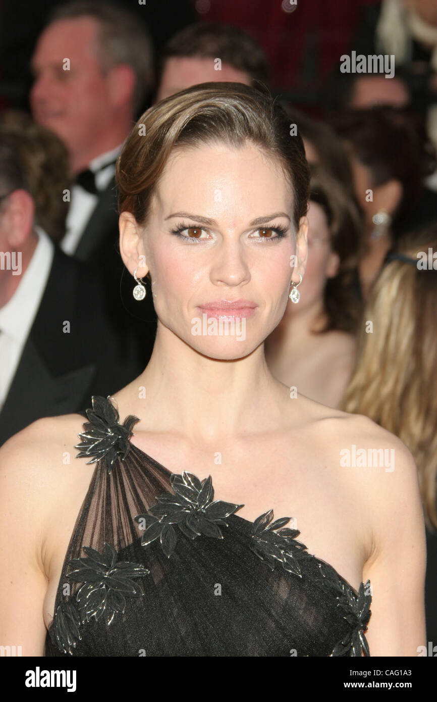 Feb 24, 2008 - Hollywood, California, USA - Actress HILARY SWANK arriving  at the 80th Annual Academy Awards held at the Kodak Theatre in Hollywood.  (Credit Image: © Paul FentonZUMA Press Stock Photo - Alamy