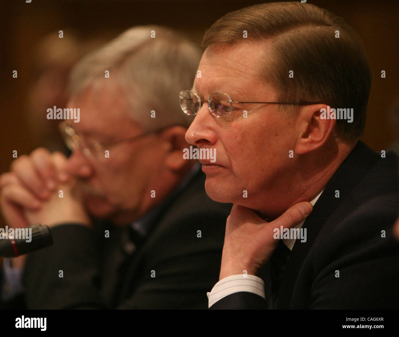 First vice-premier of Russian goverment Sergei Ivanov (r) (Ivanov is ...