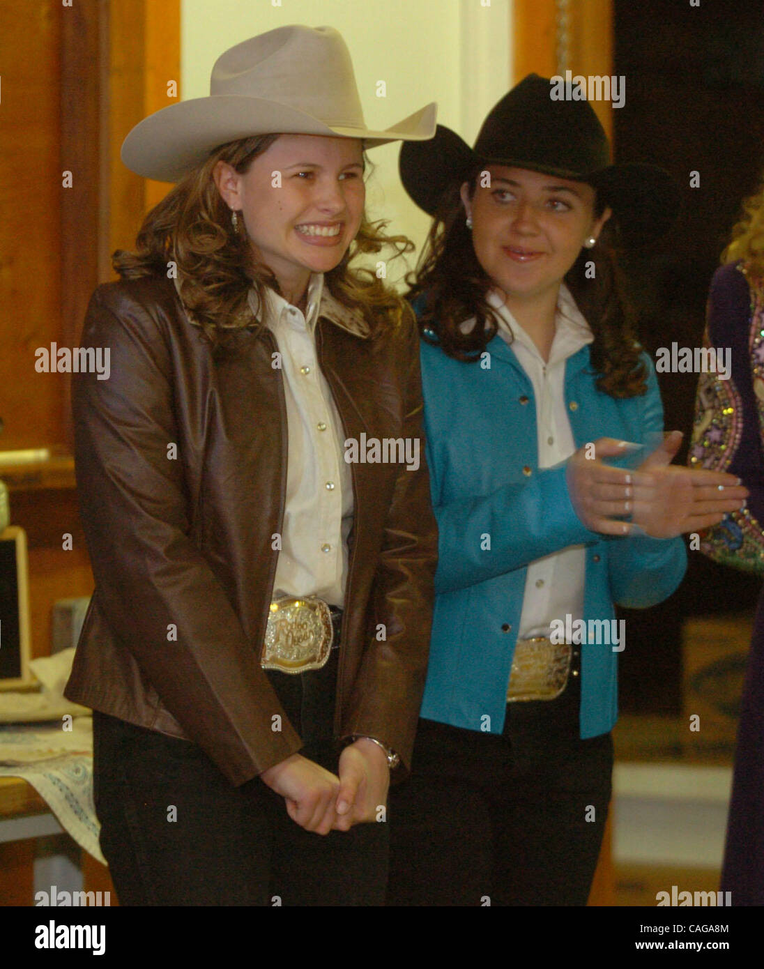 Amanda Delaplane, left, 21, Castro Valley, is crowed Livermore Rodeo