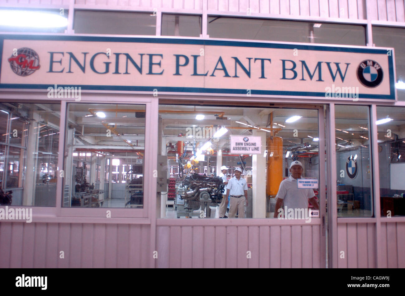Worker works at BMW assembling factory in Jakarta, Indonesia. Tuesday