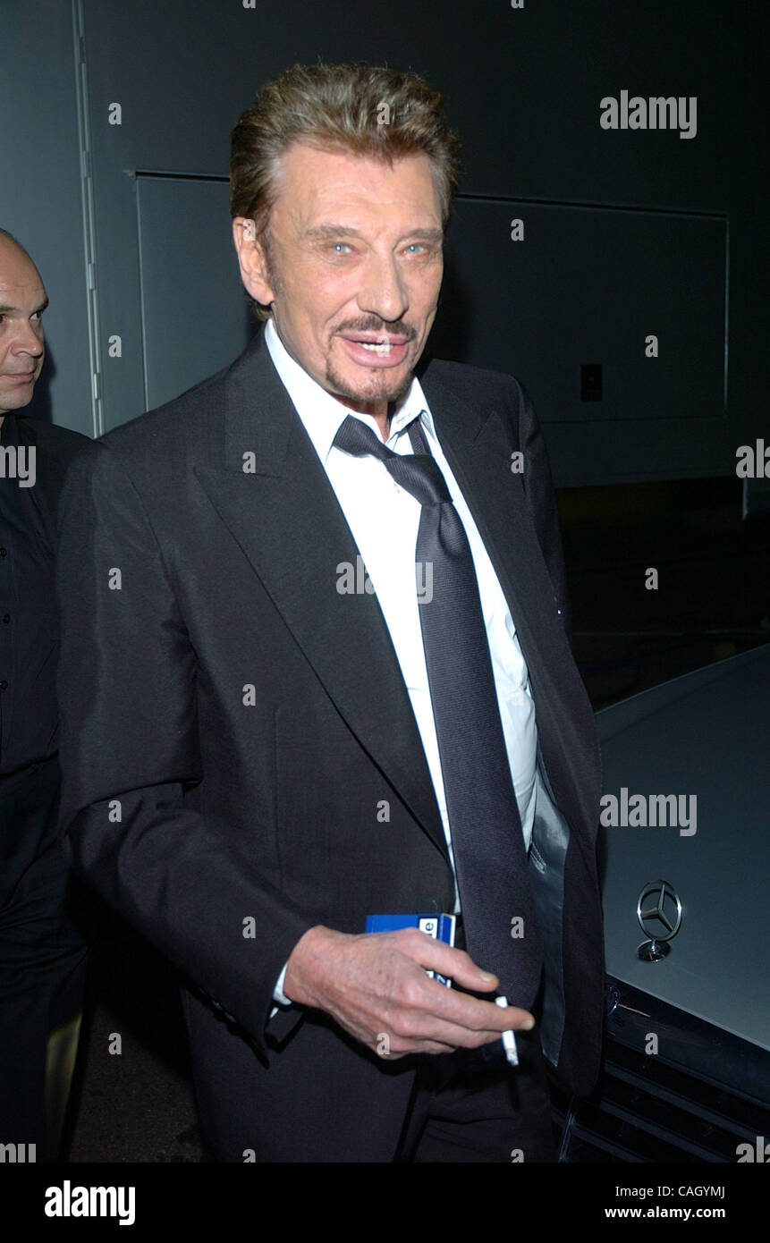 Singer JOHNNY HALLYDAY arrives at the 2008 NRJ Music Awards at the Palais des Festivals Cannes