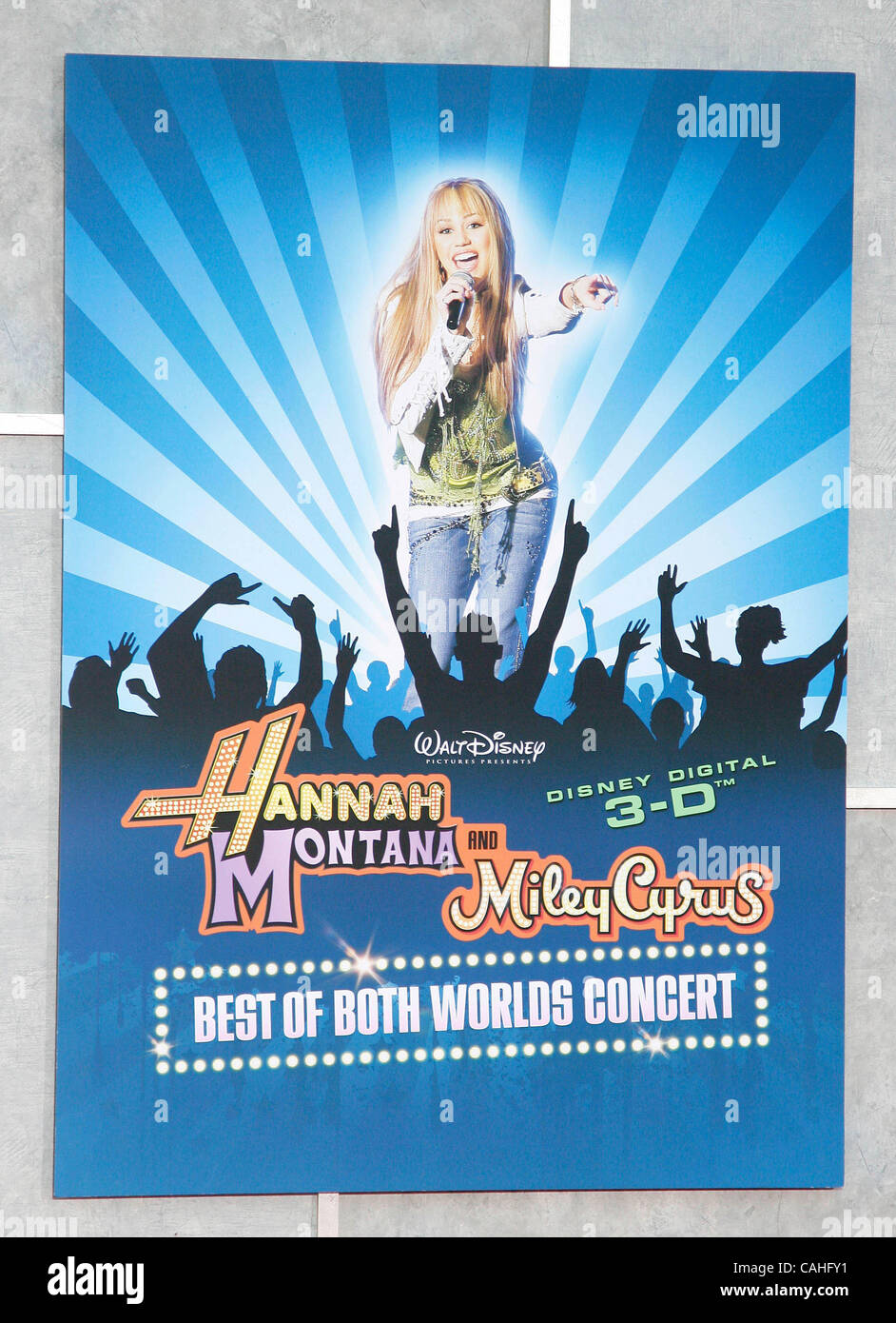Jan. 17, 2008 - Hollywood, California, U.S. - I12567CHW.WALT DISNEY PRESENT ''HANNAH MONTANA & MILEY CYRUS: BEST OF BOTH WORLDS CONCERT 3D '' WORLD PREMIERE .EL CAPITAN THEATRE, HOLLYWOOD, CA .01/17/08.HANNAH MONTANA POSTER (Credit Image: Â© Clinton Wallace/Globe Photos/ZUMAPRESS.com) Stock Photo