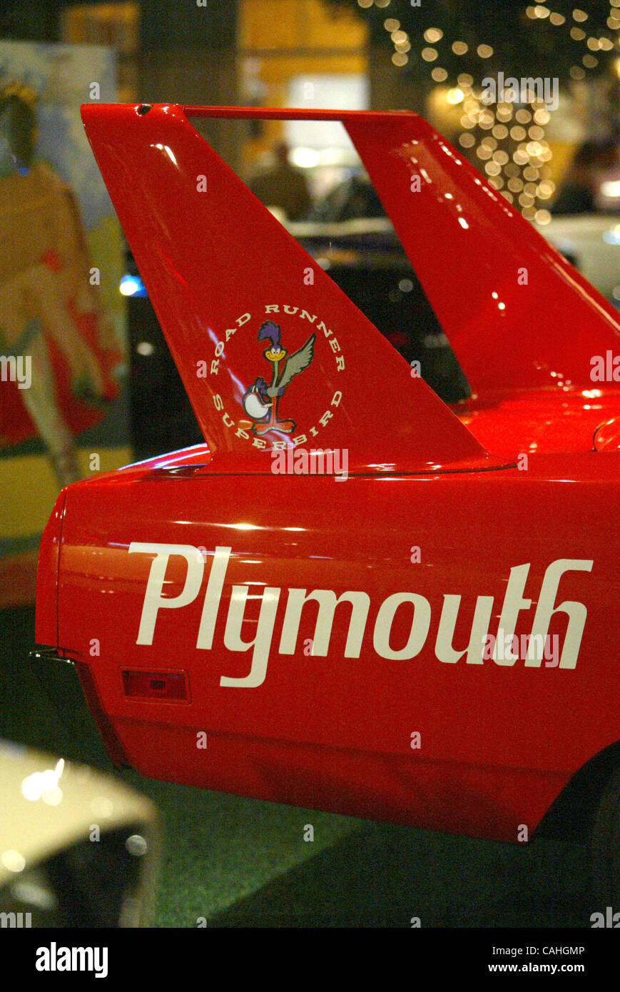 011808 met staluppi 20--Staff Photo by Uma Sanghvi/The Palm Beach Post-0047803A--For story by Jose Lambiet--North Palm Beach--Shown here is a 1970 Plymouth Superbird, from the private car museum of John Staluppi, photographed at a gala Friday night. NOT FOR DISTRIBUTION OUTSIDE COX PAPERS. OUT PALM  Stock Photo