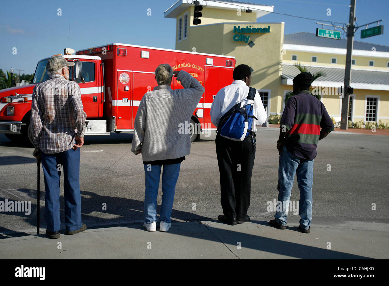 Dec 05, 2007 Pahokee, Florida, USA Locals watch as the funeral