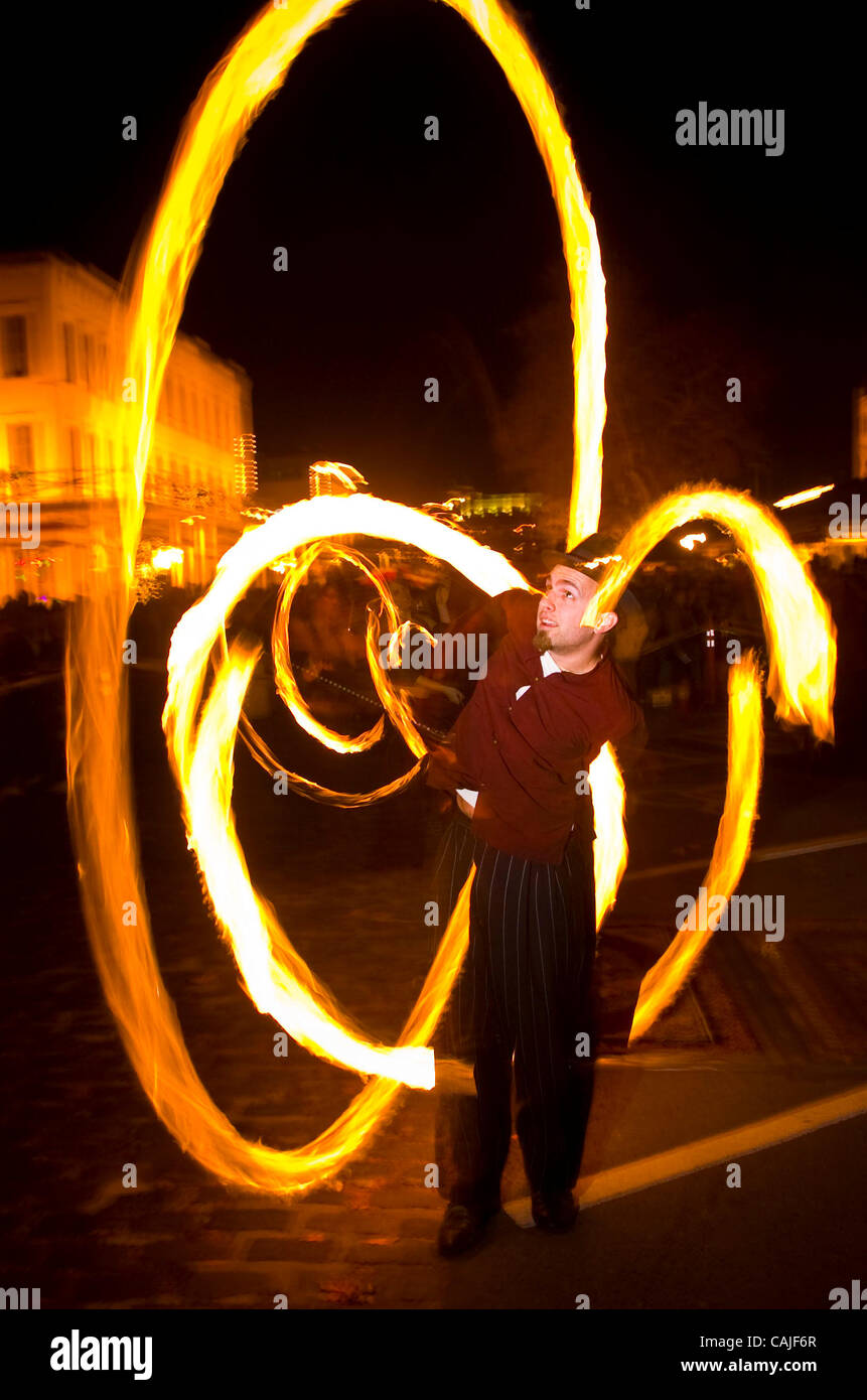 Fire performer bryce koenig troupe hires stock photography and images