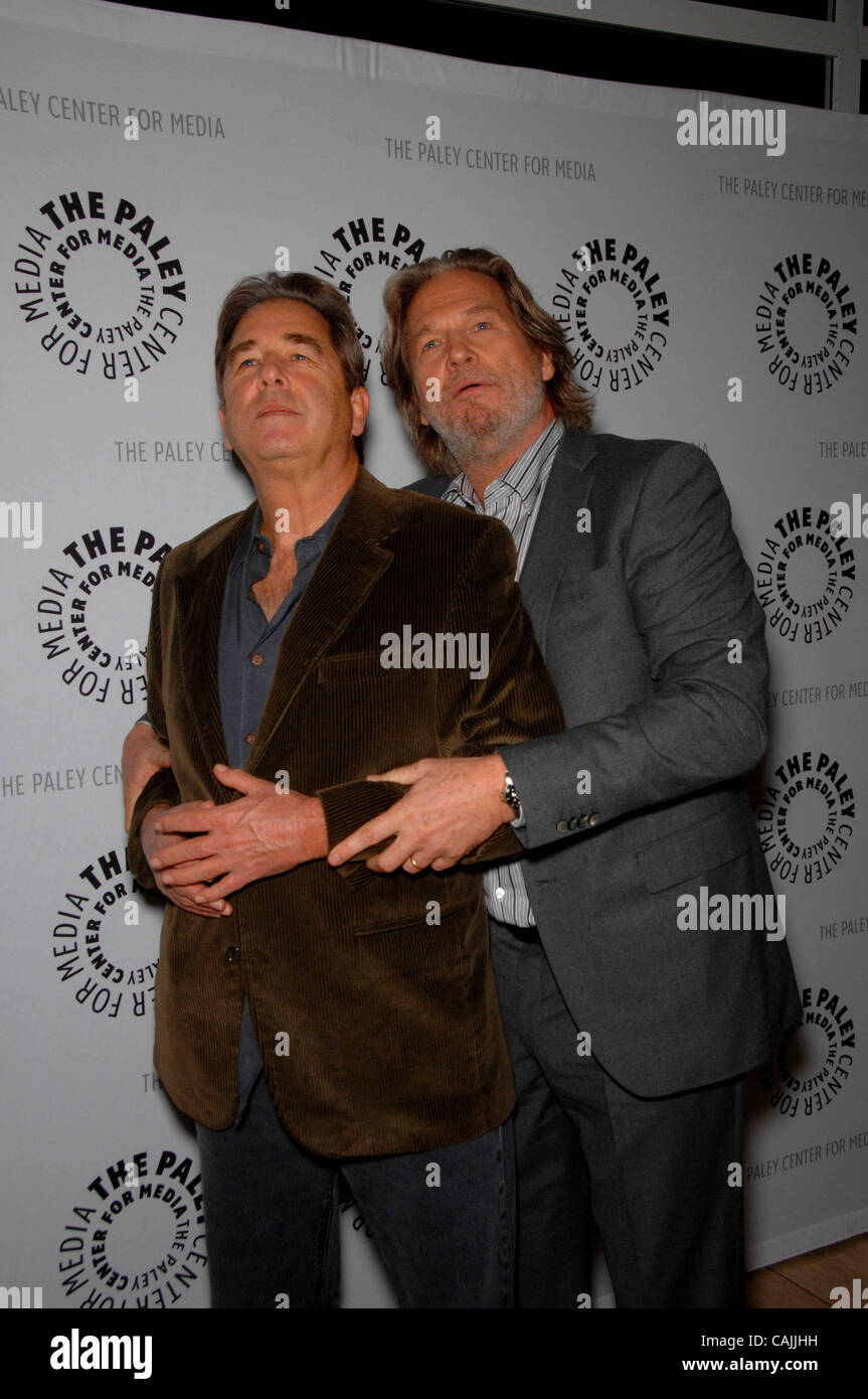 Jan. 9, 2011 - Hollywood, California, U.S. - Beau Bridges and Jeff Bridges during the Paley Center for Media presentation of the premiere of American Masters - Jeff Bridges: The Dude Abides, held at the Leonard H. Goldenson Building, on January 8, 2011, in Beverly Hills, California.. 2011.K66478mge( Stock Photo