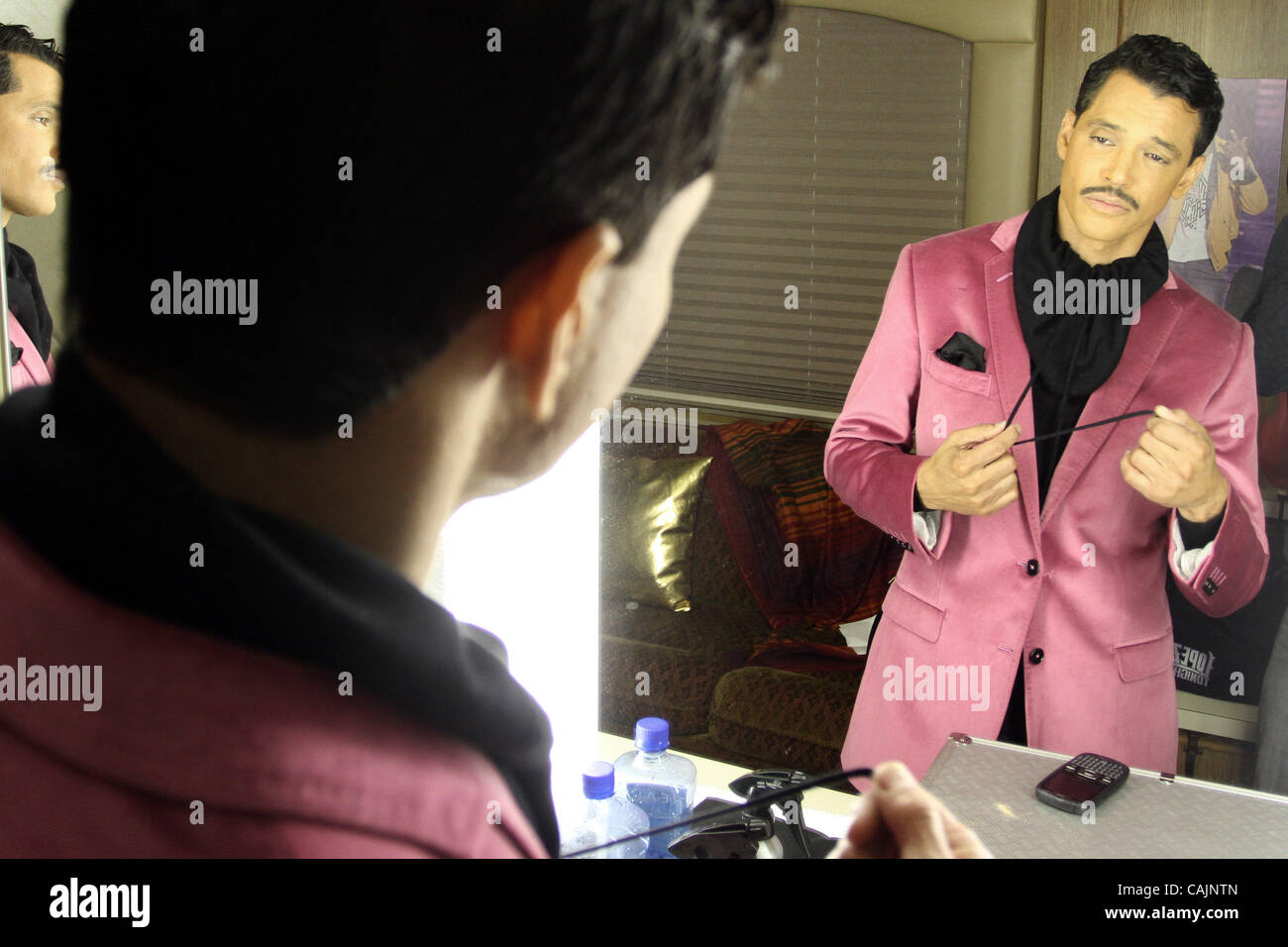 Jan. 12, 2011 - Los Angeles, California, U.S - 80's R&B star EL DEBARGE photographed backstage before a television appearance. El DeBarge, once married to Janet Jackson, is making a comeback after a series of setbacks, and has released his first music in over 15 years and has been nominated for two  Stock Photo