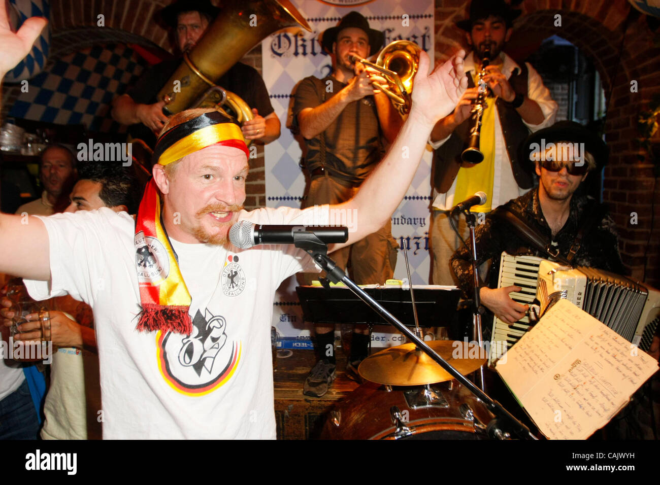 Sylvester Schneider owner of Zum Schneider and an Oompah band at the