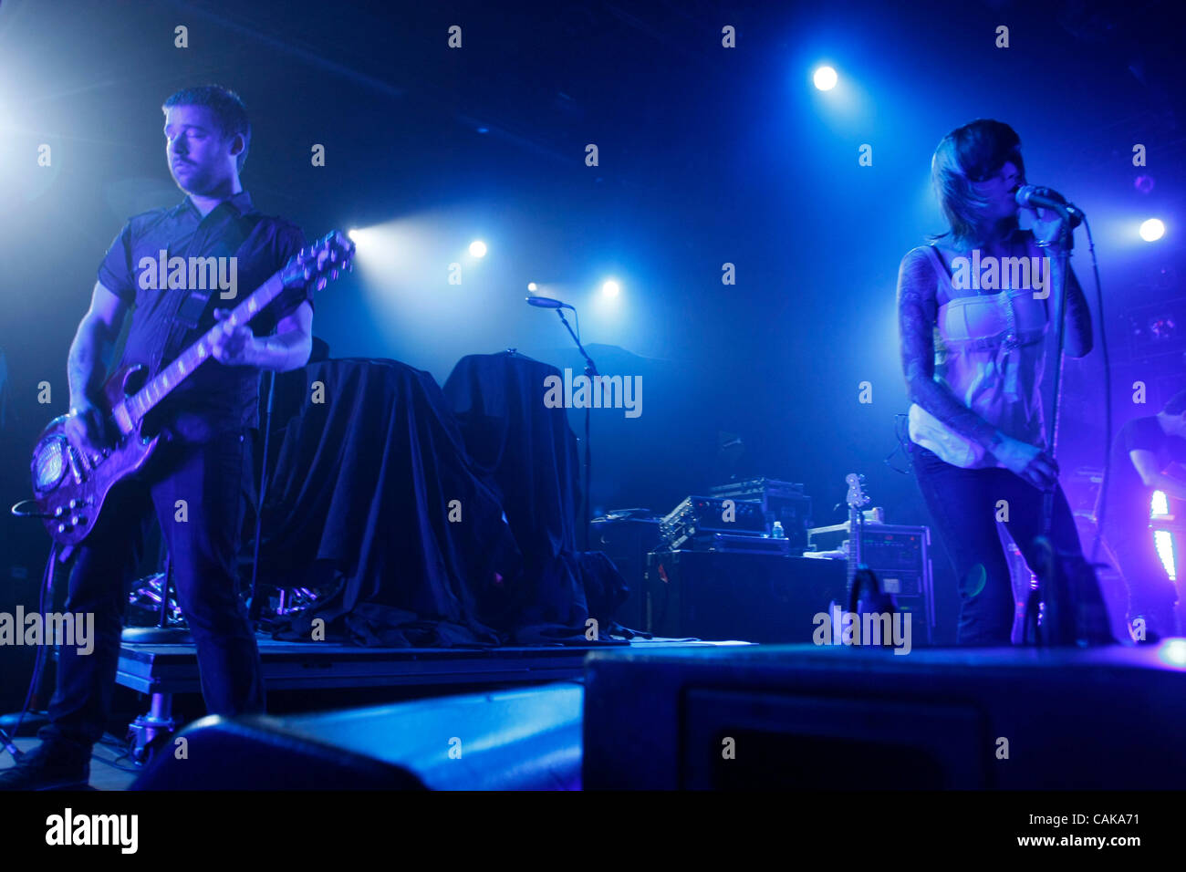 Shiny Toy Guns performing at The Nokia Theater in Times Square on ...