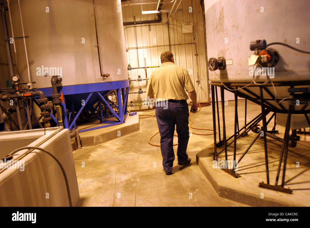 Tom Hammers walked through the water filtering area in back of his