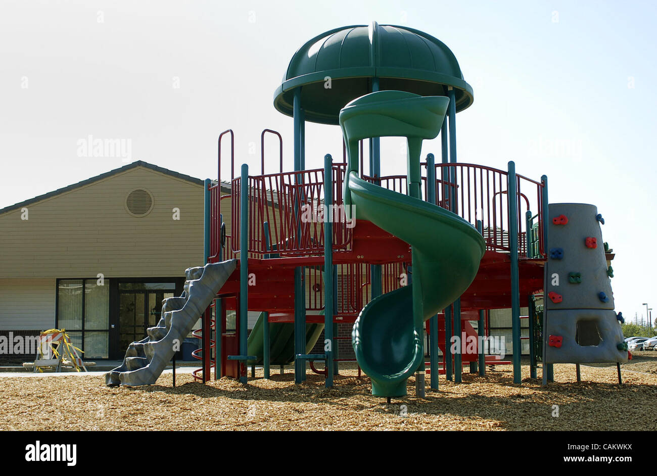 A new play structure was recently installed at the Kiwanis Family House, which provides free or low-cost shelter for out-of-town families whose loved ones stay at the UC Davis Medical Center, September 11, 2007. Sacramento Bee/  Florence Low Stock Photo