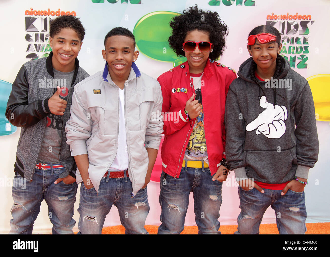March 31, 2012 - Los Angeles, California, U.S. - MINDLESS BEHAVIOR arrives for the Kid's Choice Awards 2012 at the Galen Center at USC. (Credit Image: © Lisa O'Connor/ZUMAPRESS.com) Stock Photo