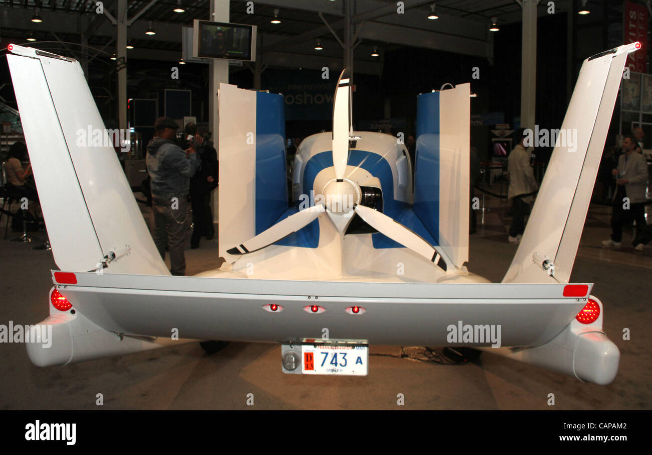 April 4, 2012 - New York, New York, U.S. - A detail back view of the TERRAFUGIA TRANSITION car-airplane vehicle which is expected to retail for $279,000 on display  during the New York Auto Show at the Jacob Javits Center. (Credit Image: © Nancy Kaszerman/ZUMAPRESS.com) Stock Photo