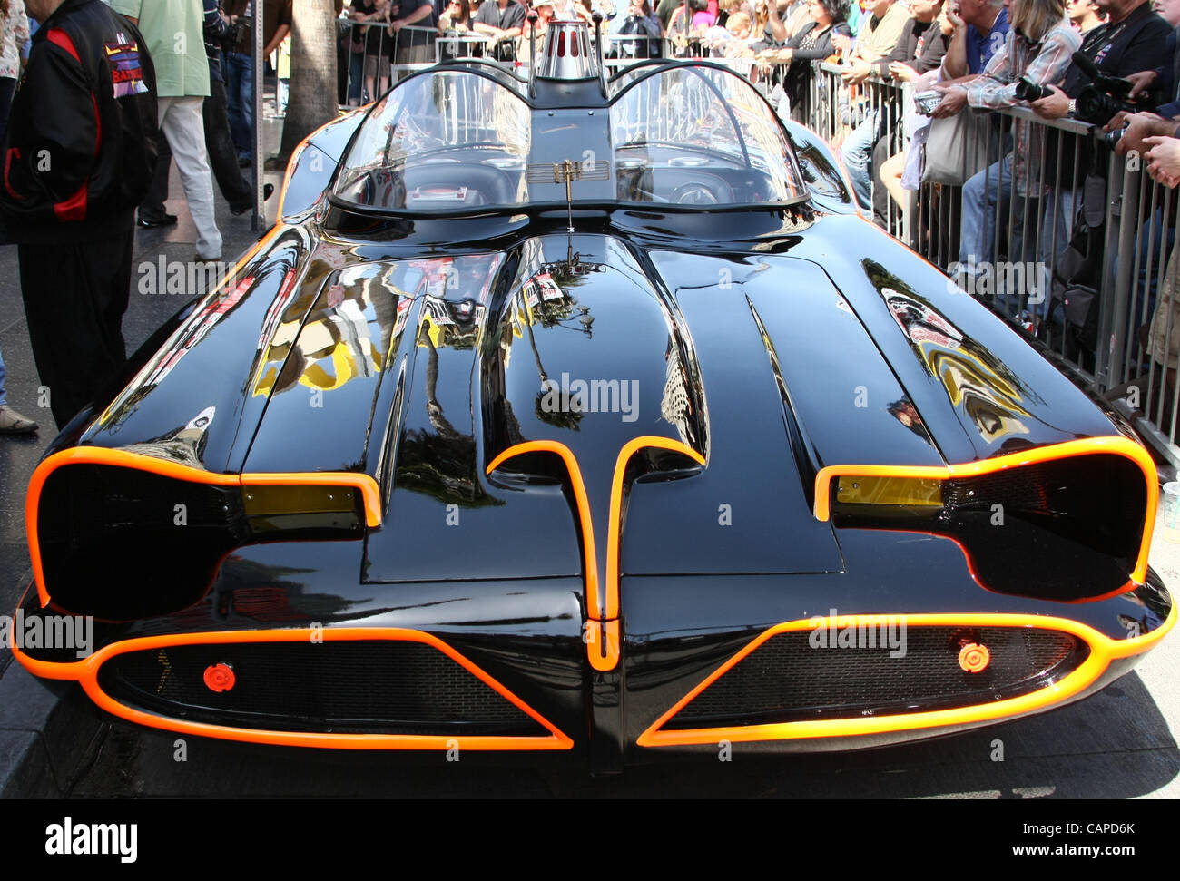 THE BATMOBILE ADAM WEST HONORED WITH A STAR ON THE HOLLYWOOD WALK OF FAME HOLLYWOOD LOS ANGELES CALIFORNIA USA 05 April 2012 Stock Photo