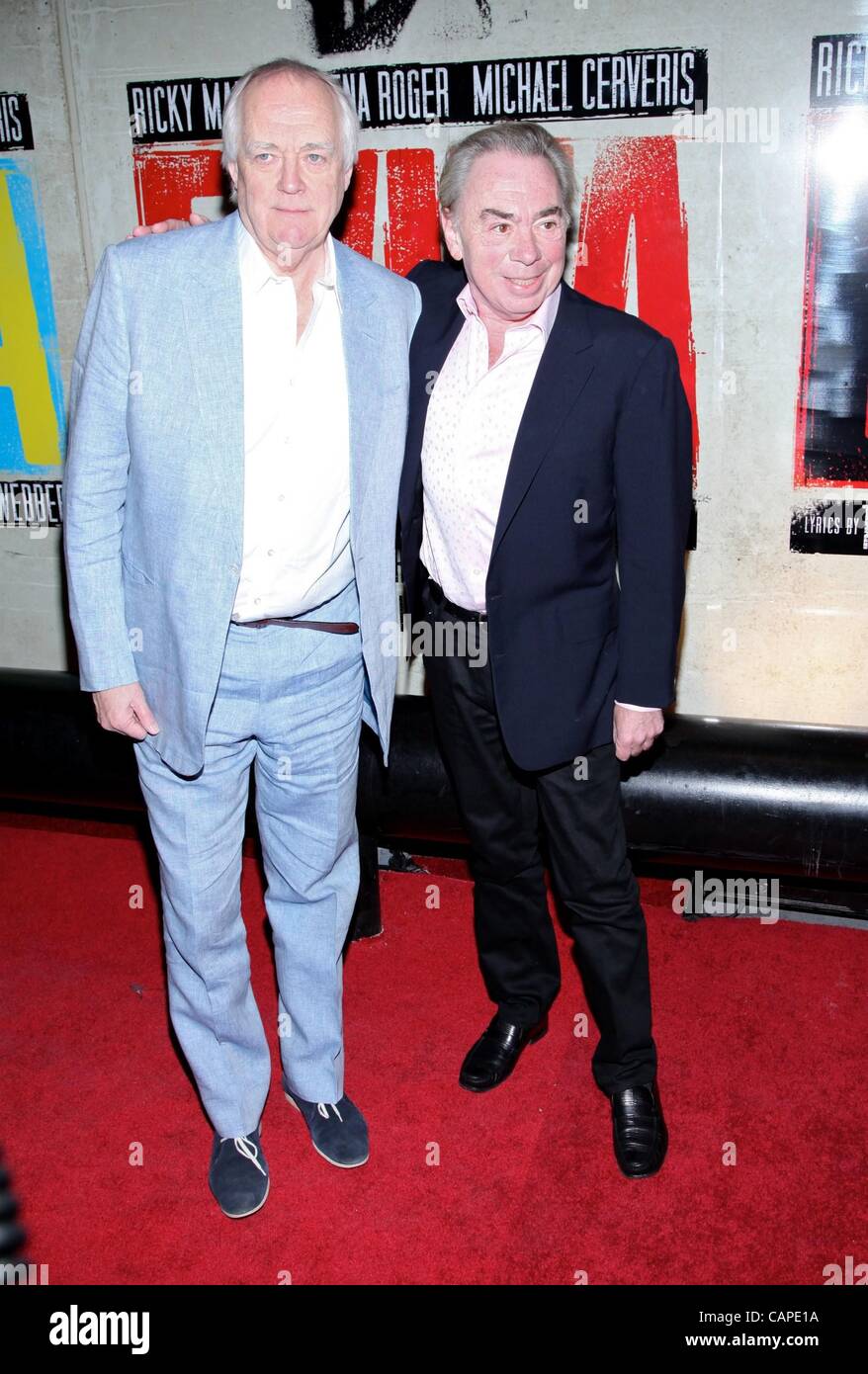 Tim Rice, Andrew Lloyd Webber at arrivals for EVITA Opening Night on ...