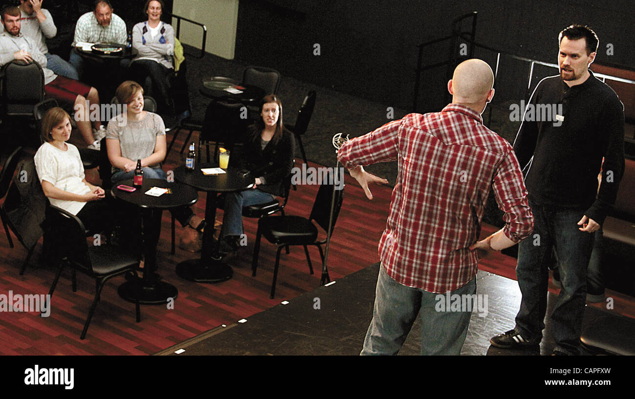 April 4, 2012 Iowa, U.S. From left, John Hannon and Jeff De Leon