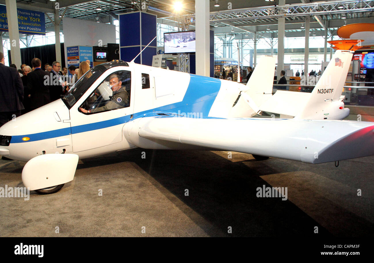 April 5, 2012 - New York, New York, U.S. - A view of the TERRAFUGIA TRANSITION car-airplane vehicle which is expected to retail for $279,000 on display  during the New York Auto Show at the Jacob Javits Center. (Credit Image: © Nancy Kaszerman/ZUMAPRESS.com) Stock Photo