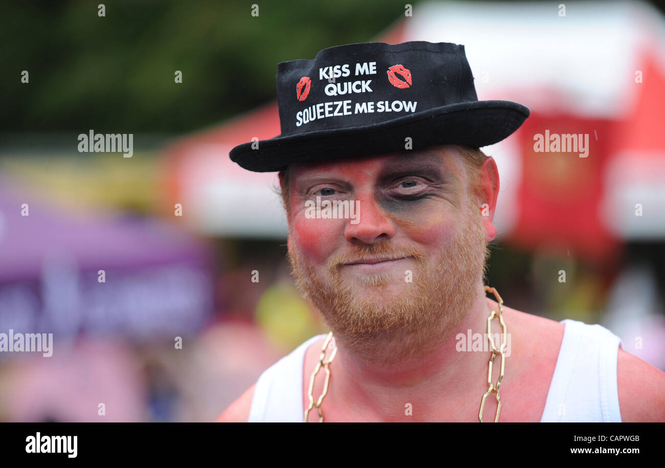 A competitor at the Bolney Pram Races where they charge through the Sussex village to help raise money for local charities. Credit Line : Credit:  Simon Dack / Alamy Live News Stock Photo