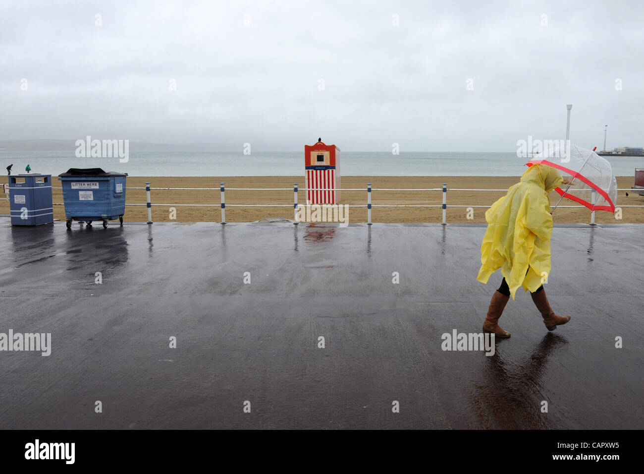 Wet Weather, UK. A wet weekend in Weymouth... Easter Bank holiday rain