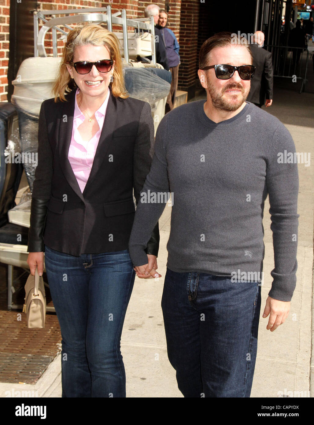 April 9, 2012 - New York, New York, U.S. - Actor RICKY GERVAIS and his