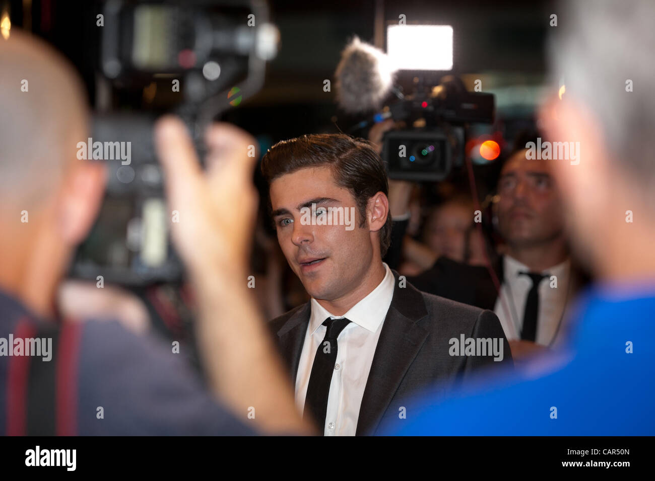 Zac Efron at the Melbourne premiere of The Lucky One, April 11, 2012. Stock Photo