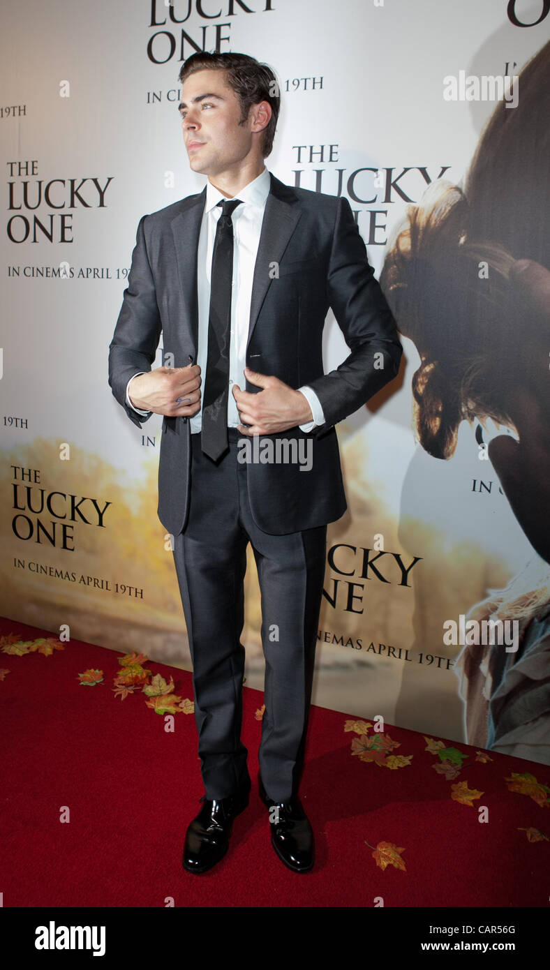Zac Efron at the Melbourne premiere of The Lucky One, April 11, 2012. Stock Photo