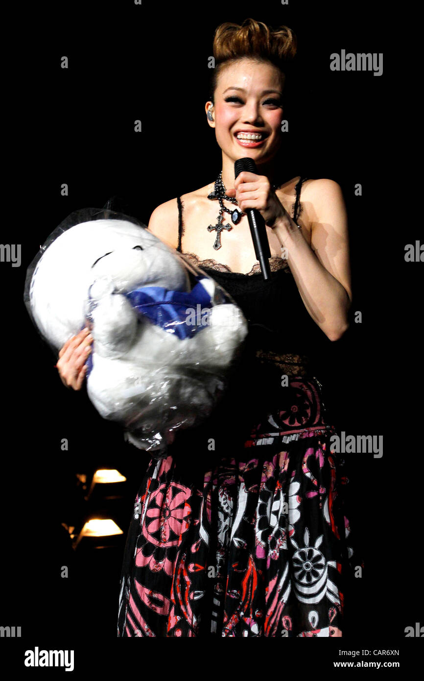 April 10, 2012 - Orillia, Canada - Hong Kong Cantopop singer Joey Yung performs at Casino Rama during her Concert Number 6 Tour.  (JKP/N8N) Stock Photo