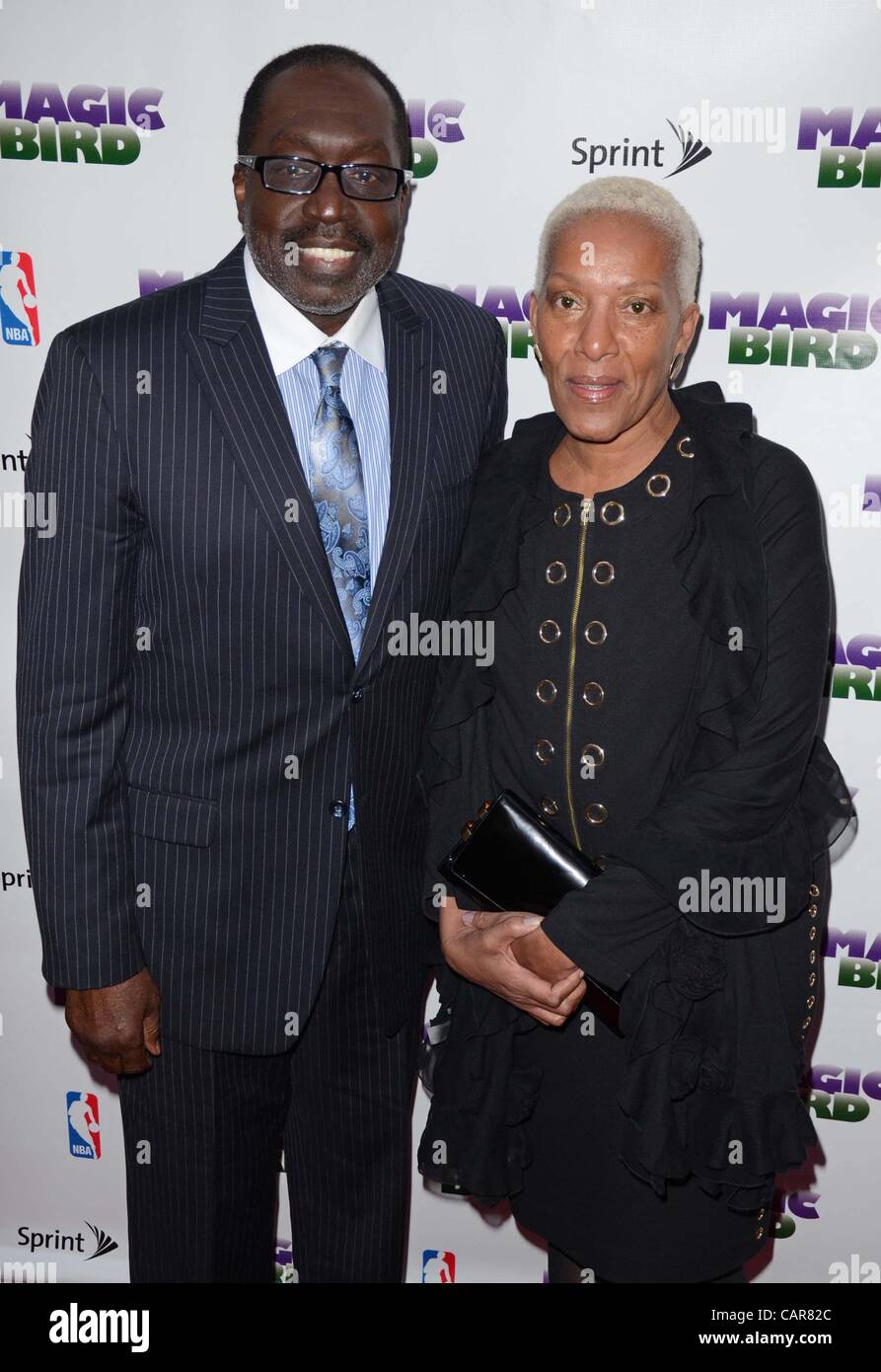 Earl Monroe, Marita Green at arrivals for MAGIC/BIRD Premiere, Longacre Theatre, New York, NY April 11, 2012. Photo By: Derek Storm/Everett Collection Stock Photo