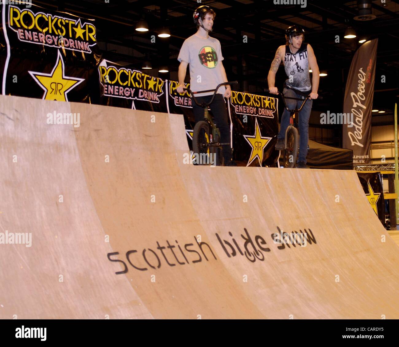 Glasgow, UK. 13/4/12 Scottish Bike Show 2012 Two members of the BSD BMX