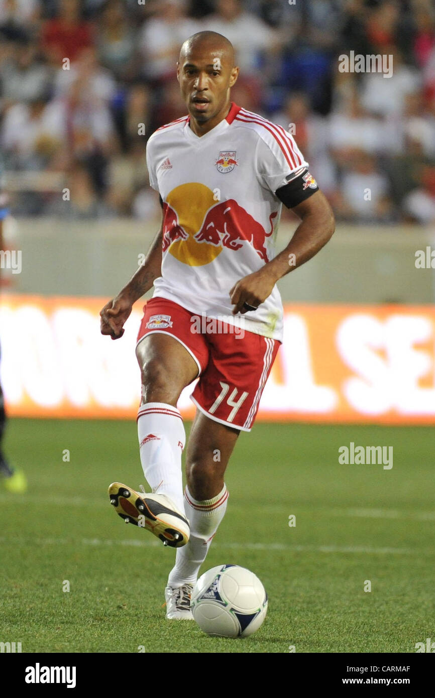 New York Red Bull forward THIERRY HENRY (14) at Red Bull Stadium in  Harrison New Jersey the San Jose Earthquake and New York are drawn 2 to 2  at the half Stock Photo - Alamy
