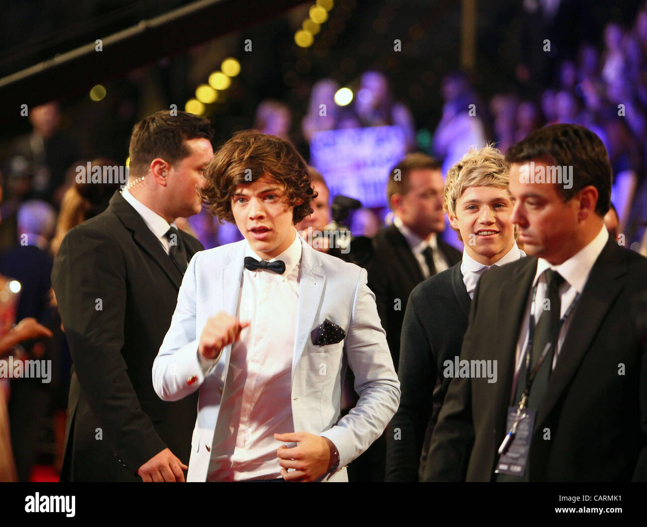 April 15, 2012 - Melbourne, NSW, Australia - HARRY STYLES and NIALL HORAN of the band One Direction arrive at the 2012 TV Week Logie Awards in Melbourne at the Crown Casino. (Credit Image: © Marianna Massey/ZUMAPRESS.com) Stock Photo