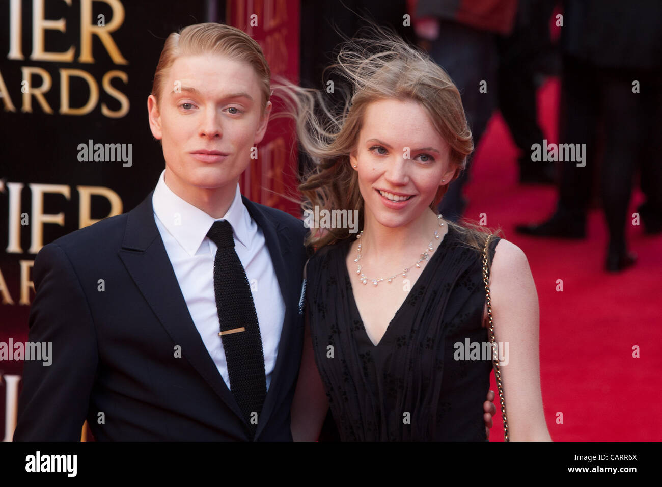London, UK, 15/04/2012. Actor, Freddie Fox and Actress,Tamzin Merchant, arrives at the 2012 Laurence Olivier Awards Stock Photo