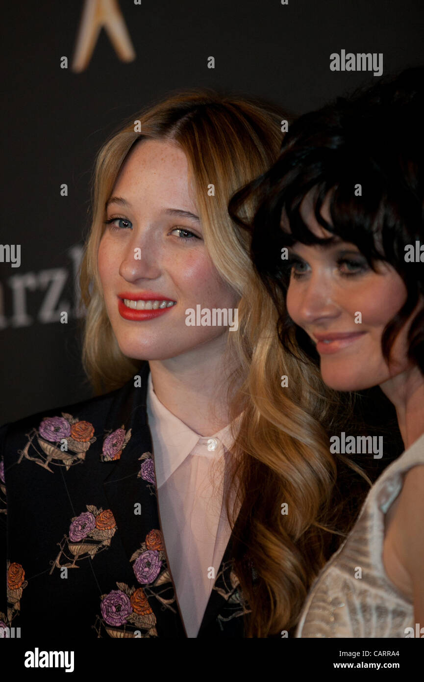 Sophie Lowe and Essie Davis on the red carpet at the Logie Awards, Melbourne April 15, 2012. Stock Photo