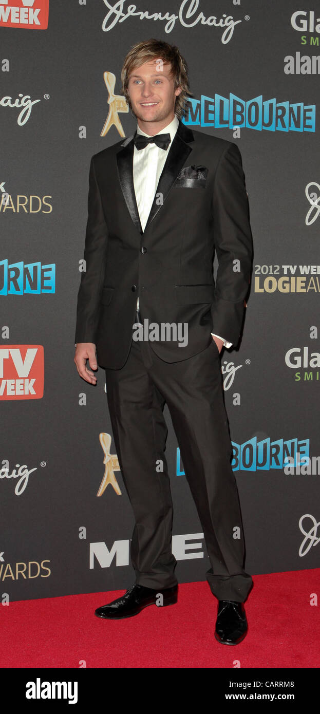 Jordan Smith on the red carpet at the Logie Awards, Melbourne April 15, 2012. Stock Photo