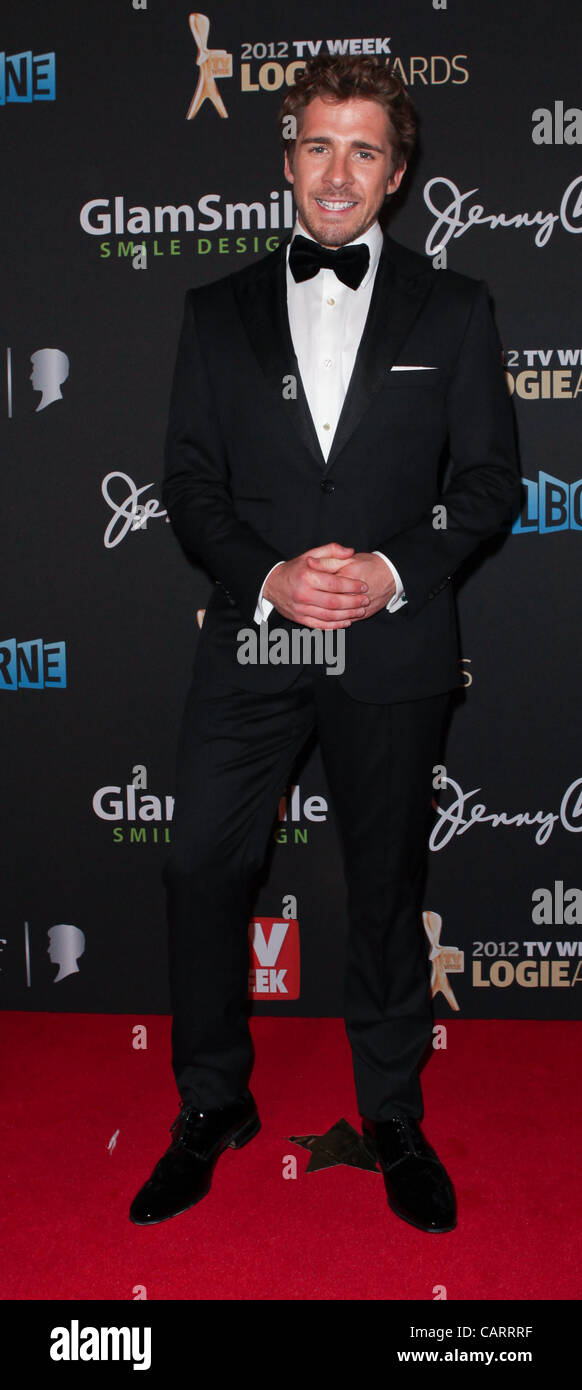 Hugh Sheridan on the red carpet at the Logie Awards, Melbourne April 15, 2012. Stock Photo