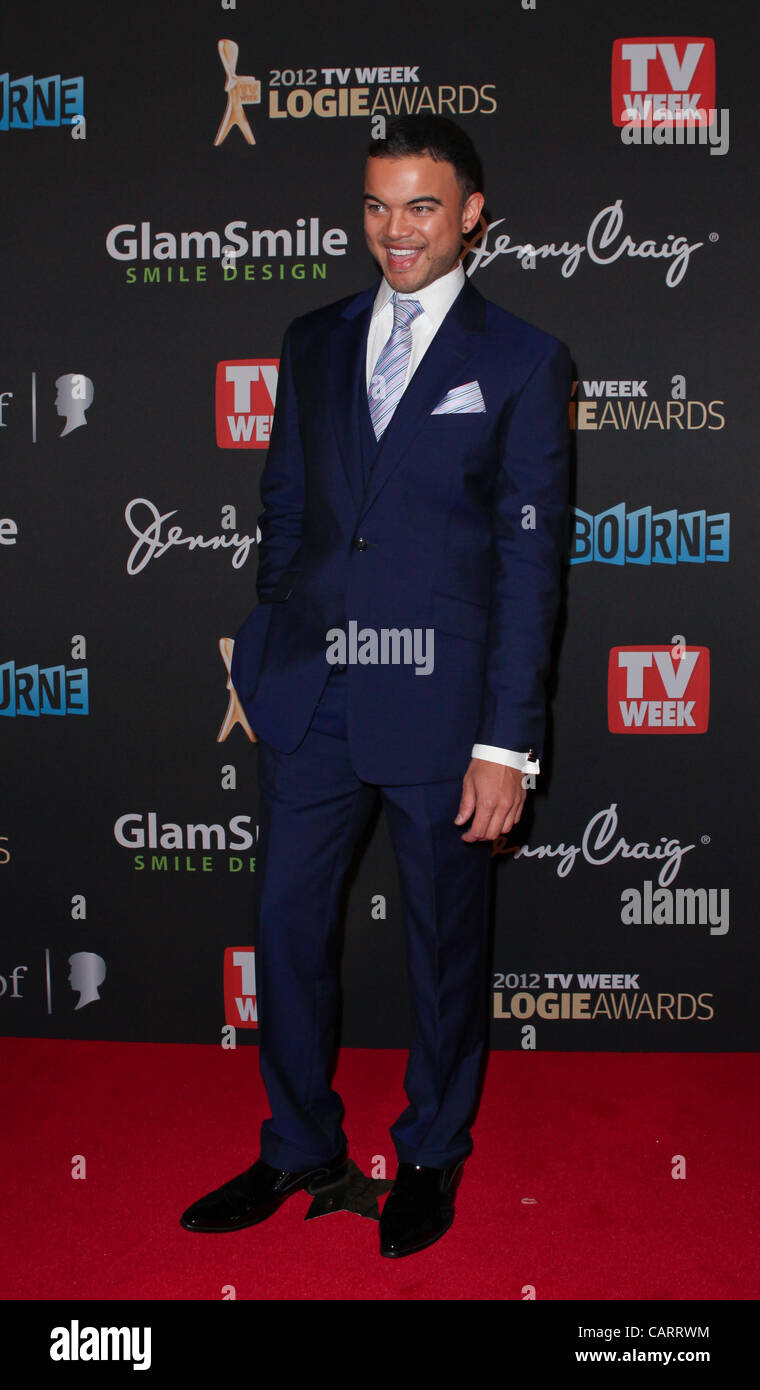Guy Sebastian at the Logie Awards, Melbourne, April 15, 2012. Stock Photo