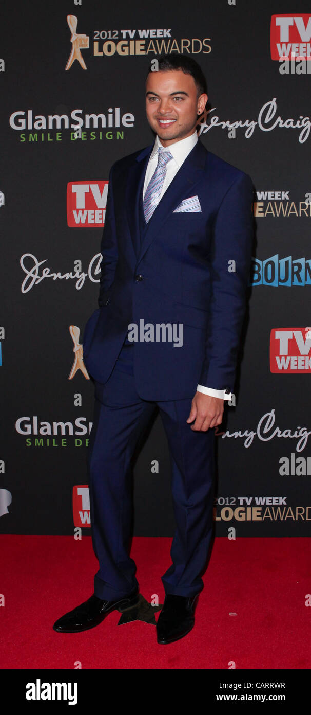 Guy Sebastian at the Logie Awards, Melbourne, April 15, 2012. Stock Photo