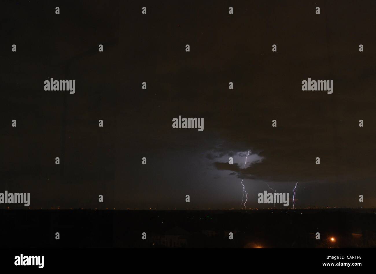 Night Thunderstorm Houston Texas USA Many Lightnong bolts cloudcloud