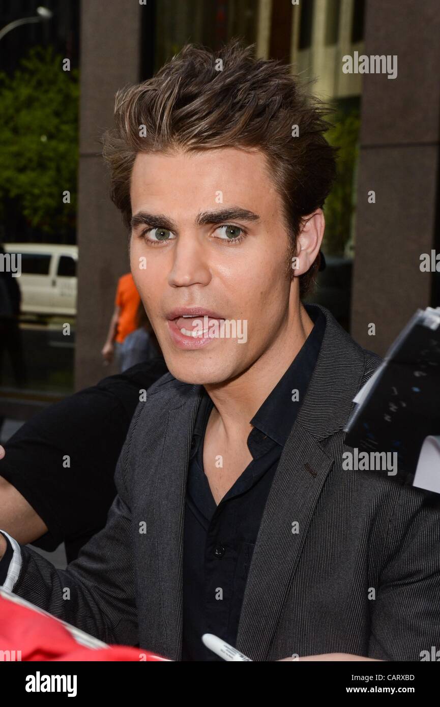 Paul Wesley, leaves the Sirius XM Studio out and about for CELEBRITY CANDIDS - MON, , New York, NY April 16, 2012. Photo By: Ray Tamarra/Everett Collection Stock Photo