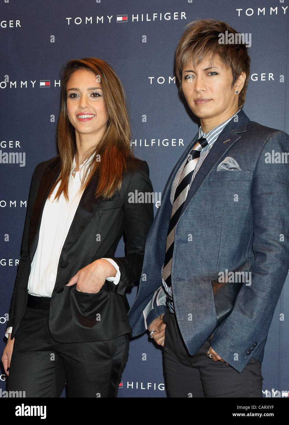 Jessica Alba Gackt Apr 16 2012 Attend Tommy Hilfiger Omotesando Fkagship Store Opening 16 Apr 2012 Tokyo Japan Total 12 Pictures Stock Photo Alamy