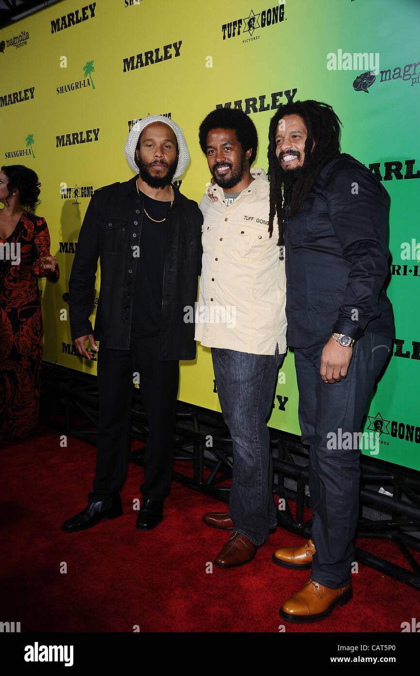 Ziggy Marley, Robbie Marley, Rohan Marley at arrivals for MARLEY